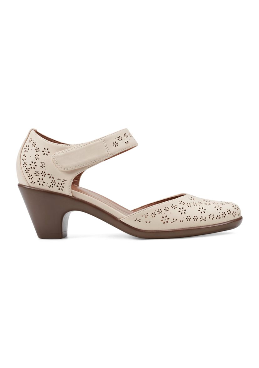 Caty Round Toe Cone Heel Pumps