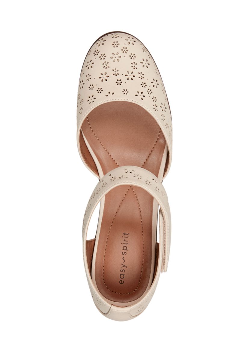 Caty Round Toe Cone Heel Pumps