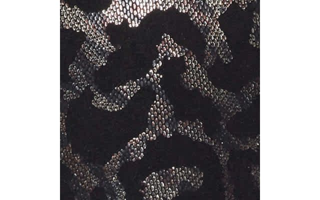 Black/Bronze Leopard Suede