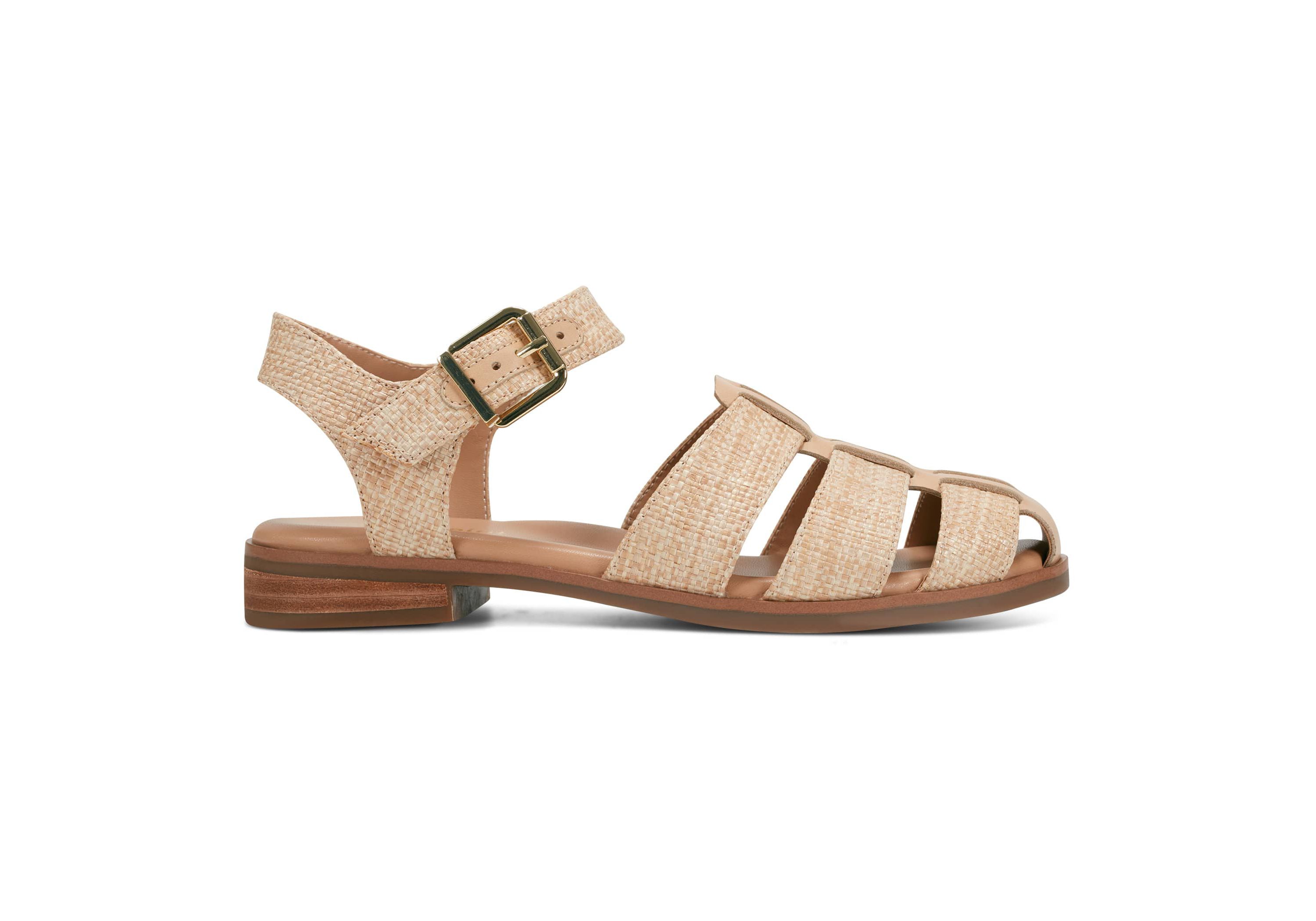 Gretty Round Toe Strappy Flat Sandals