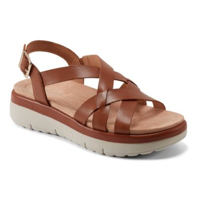 Easy Spirit Women's Indie Open Toe Strappy Casual Sandals, Brown, 8.5W