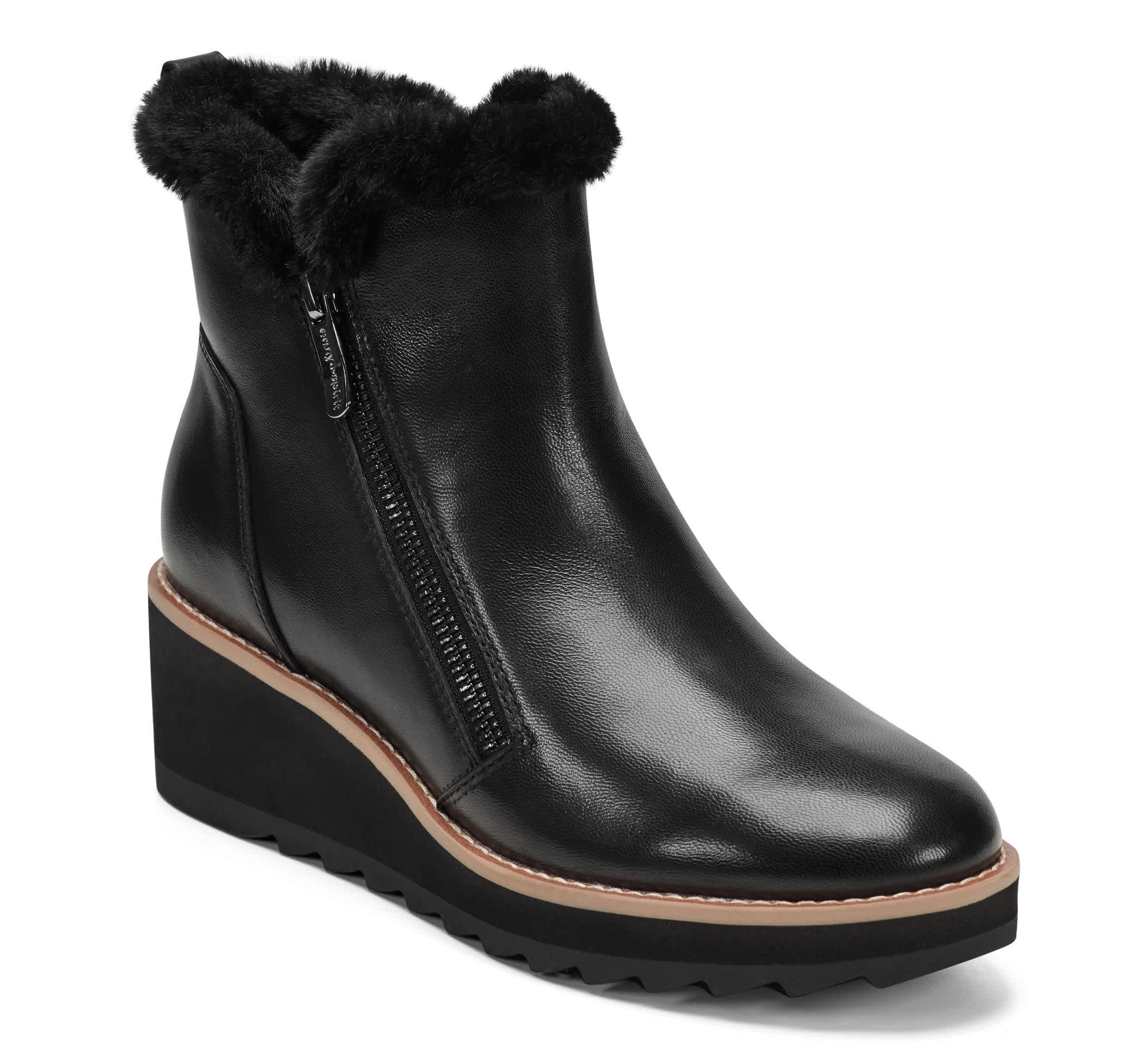 Jane Round Toe Casual Wedge Booties