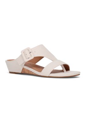 Kim Rogers Women's Irina Wedge Heel Sandals - Wide Width, White, 10W