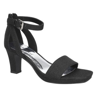 Easy Street Women's Ro Square Toe Heeled Sandals, Black, 9.5N