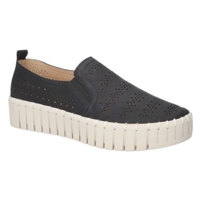 Easy Street Women's Peppy Platform Sneakers, Black, 8W