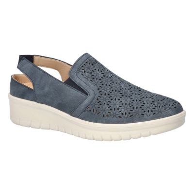 Easy Street Women's Petal Comfort Wedges, Navy Blue, 6N