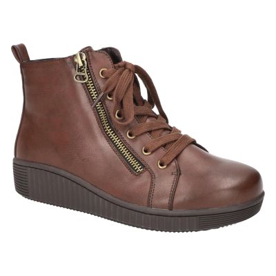 Easy Works by Easy Street Women's Hollyann Slip Resistant Ankle Boots, Brown, 6.5M