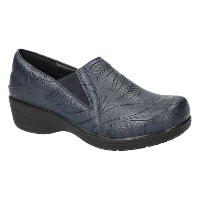 Easy Works by Easy Street Women's Domino Slip Resistant Clogs, Navy Blue, 10M