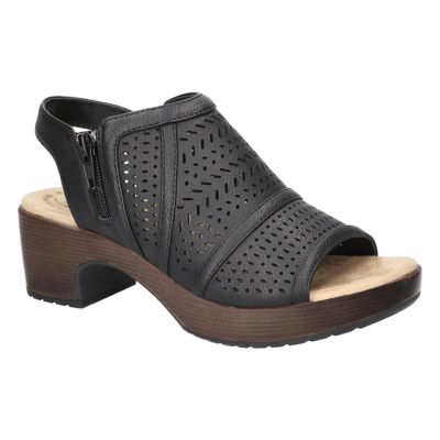 Easy Works by Easy Street Women's Evan Slip-Resistant Platform Sandals, Black, 11M