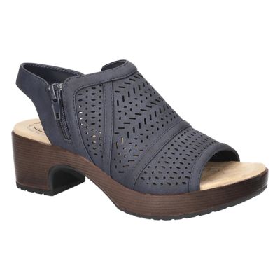 Easy Works by Easy Street Women's Evan Slip-Resistant Platform Sandals, Navy Blue, 11WW