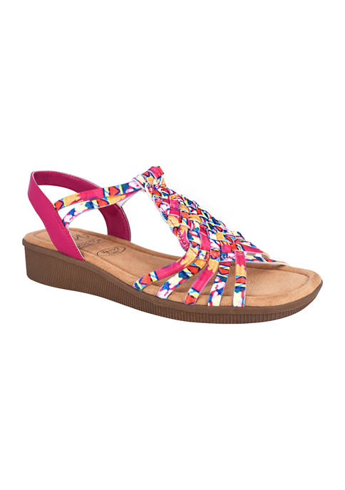 Impo Rosette Stretch Sandals with Memory Foam