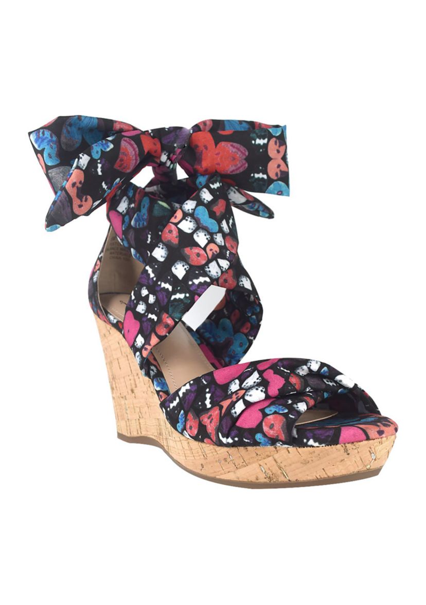 Omyra Ankle Wrap Wedge Sandal with Memory Foam