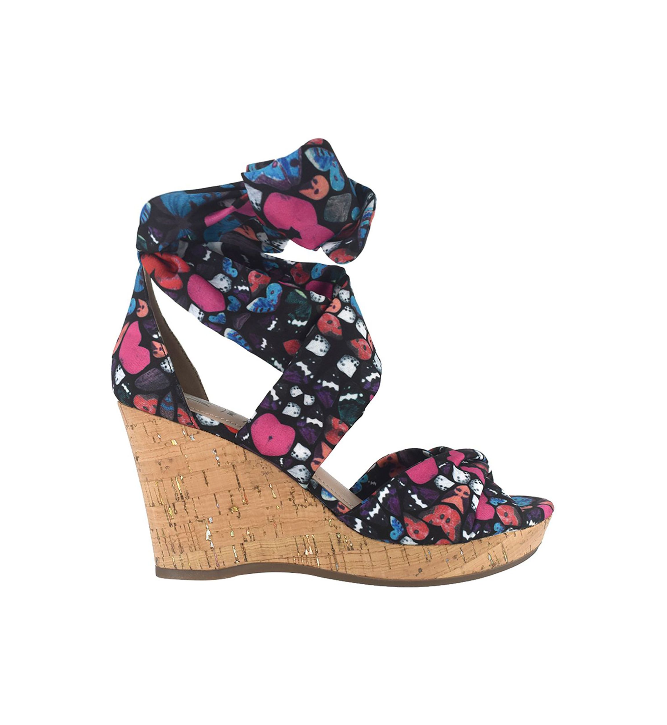 Omyra Ankle Wrap Wedge Sandal with Memory Foam