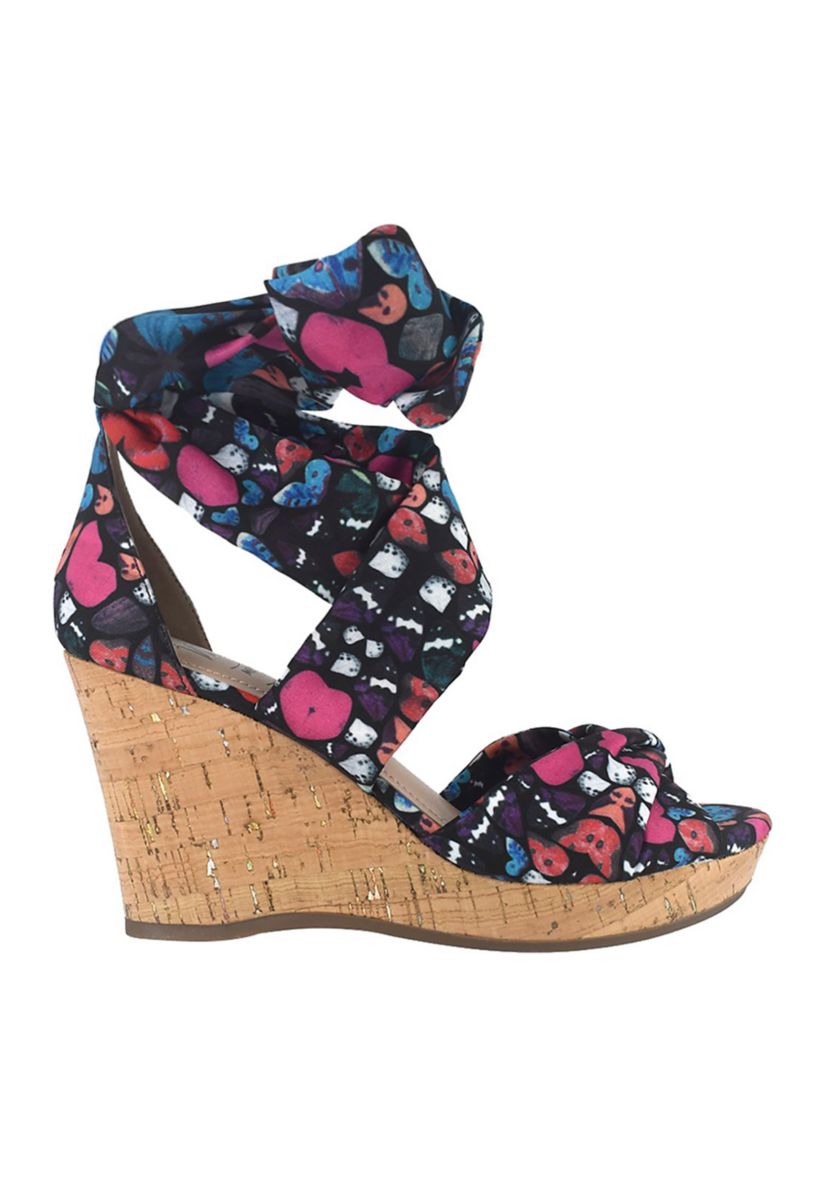 Omyra Ankle Wrap Wedge Sandal with Memory Foam