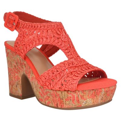 Osanna Woven Raffia Platform Sandal with Memory Foam