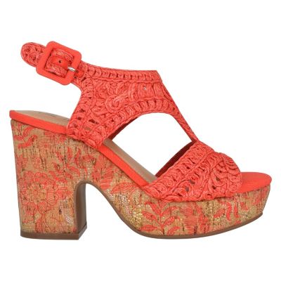 Osanna Woven Raffia Platform Sandal with Memory Foam