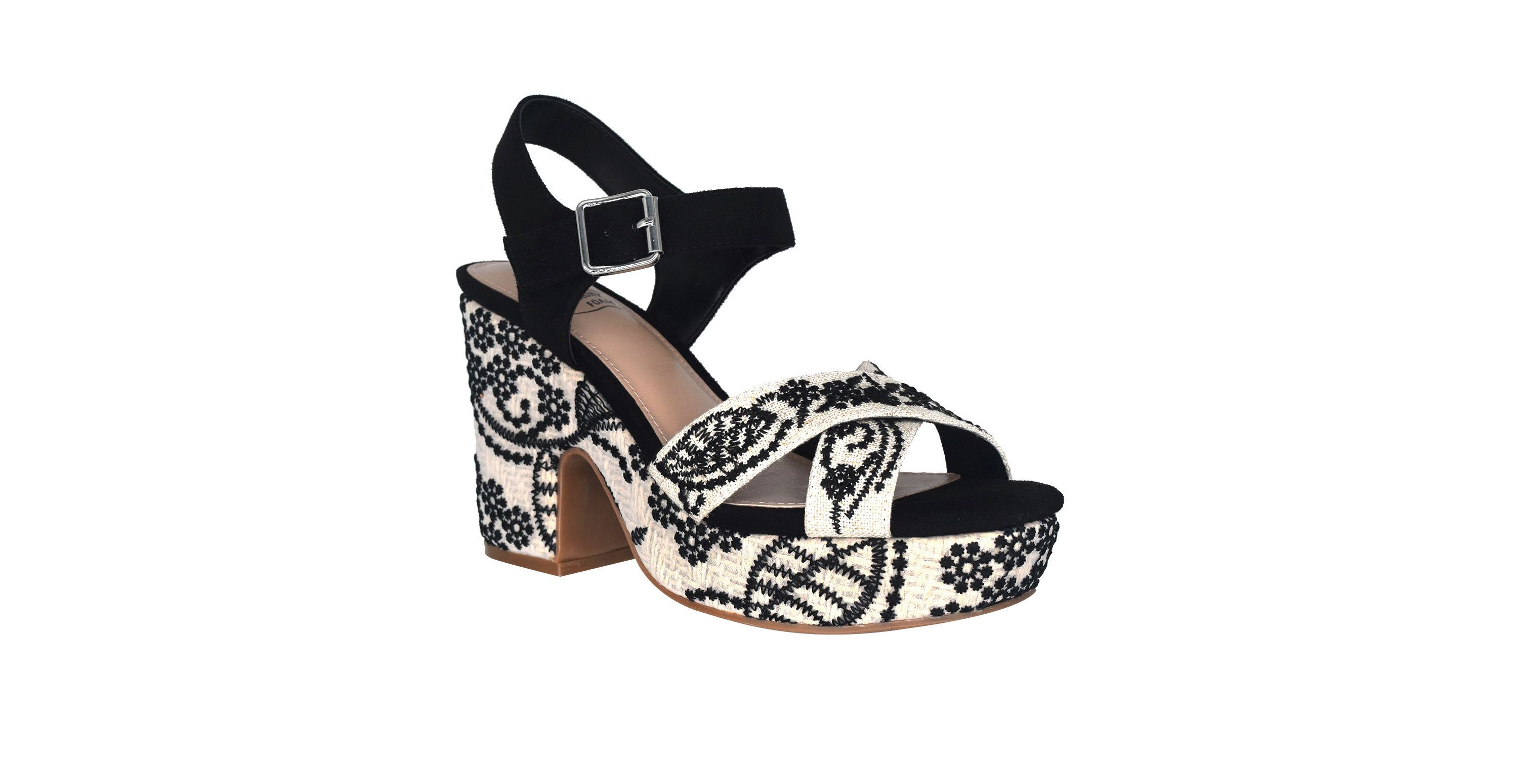 Ozella II Embroidered Platform Sandal with Memory Foam