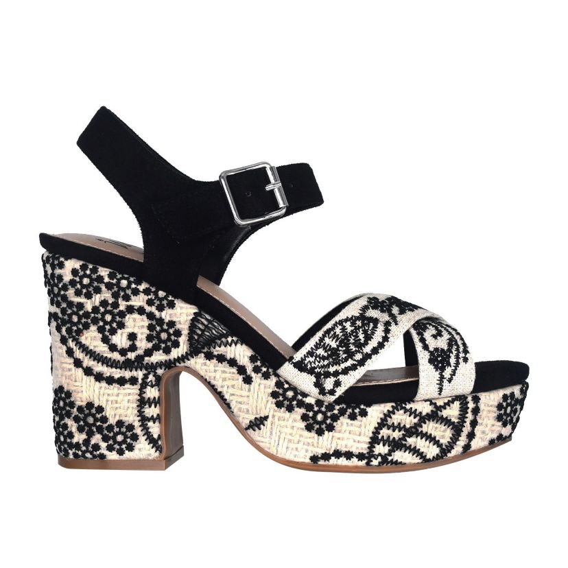 Ozella II Embroidered Platform Sandal with Memory Foam