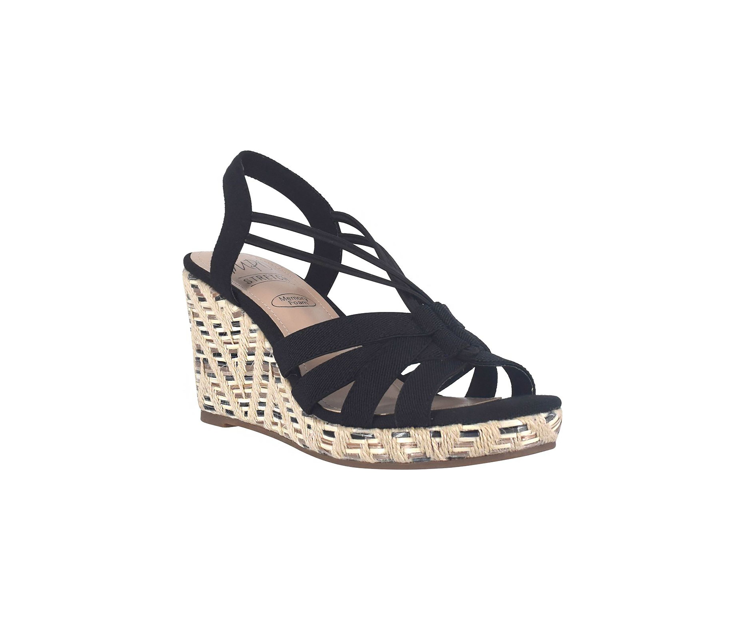Tosha Stretch Wedge Sandal with Memory Foam