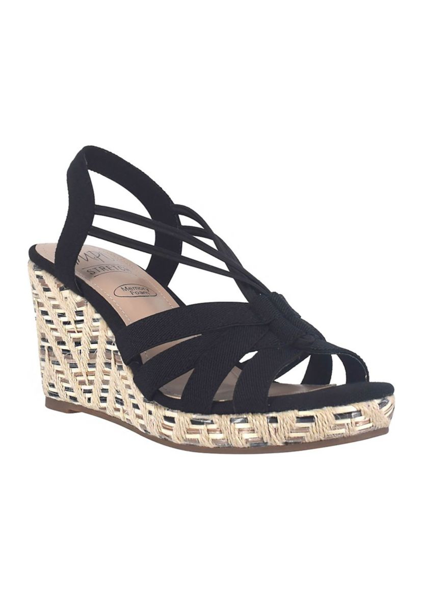 Tosha Stretch Wedge Sandal with Memory Foam