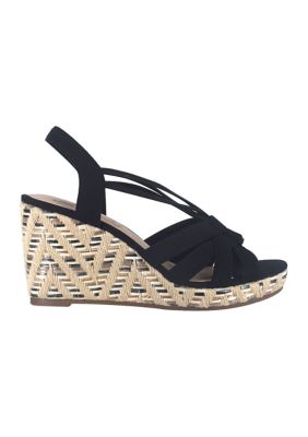 Tosha Stretch Wedge Sandal with Memory Foam