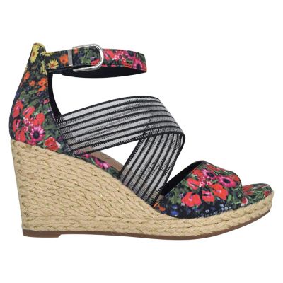 Tizane Platform Wedge Stretch Sandal with Memory Foam