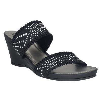 Verbena Stretch Elastic Platform Wedge Sandal with Memory Foam