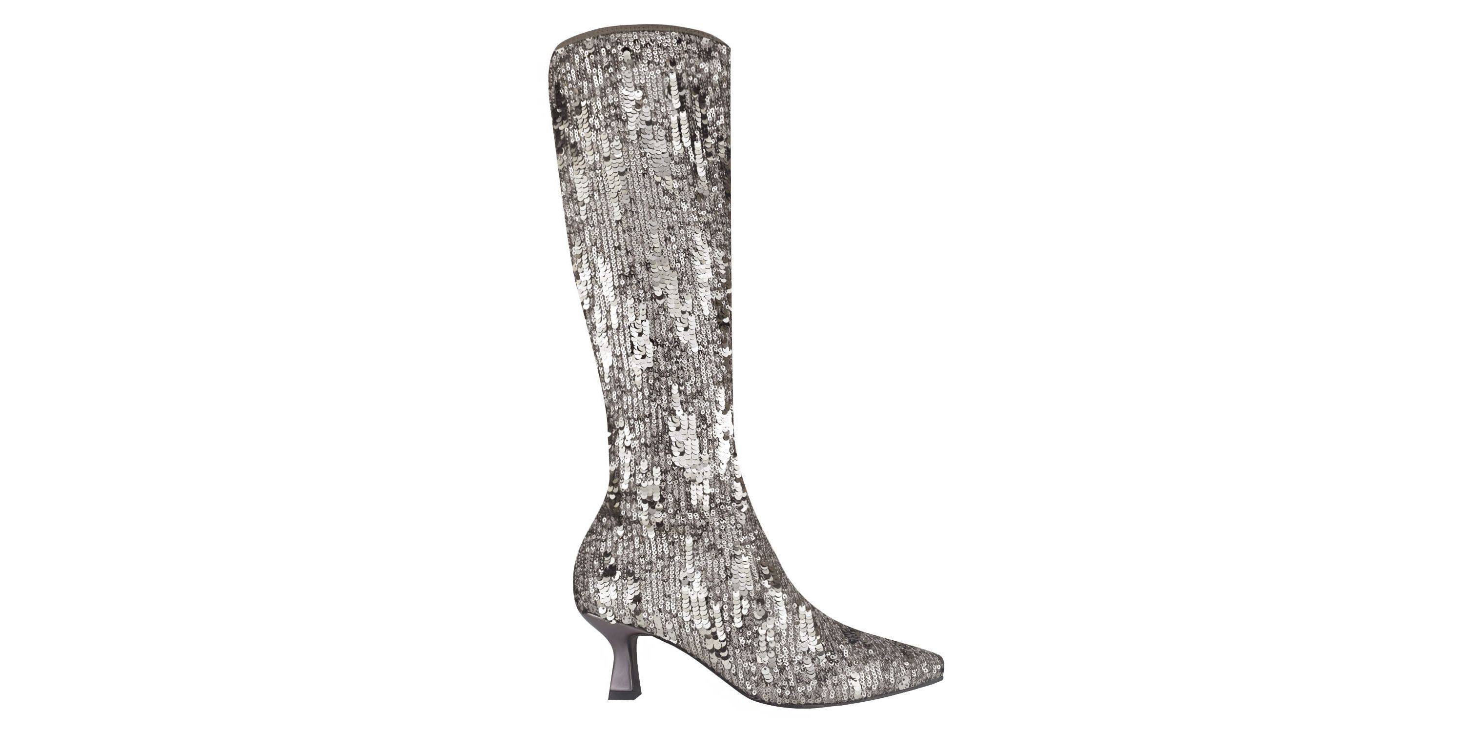 Nyree Stretch Sequin Boot with Memory Foam