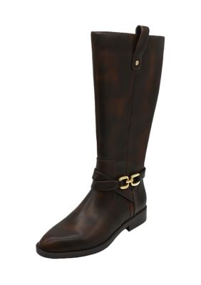 Crown & Ivy Women's Mckay Riding Boots - Wide Width, Dark Brown, 10W