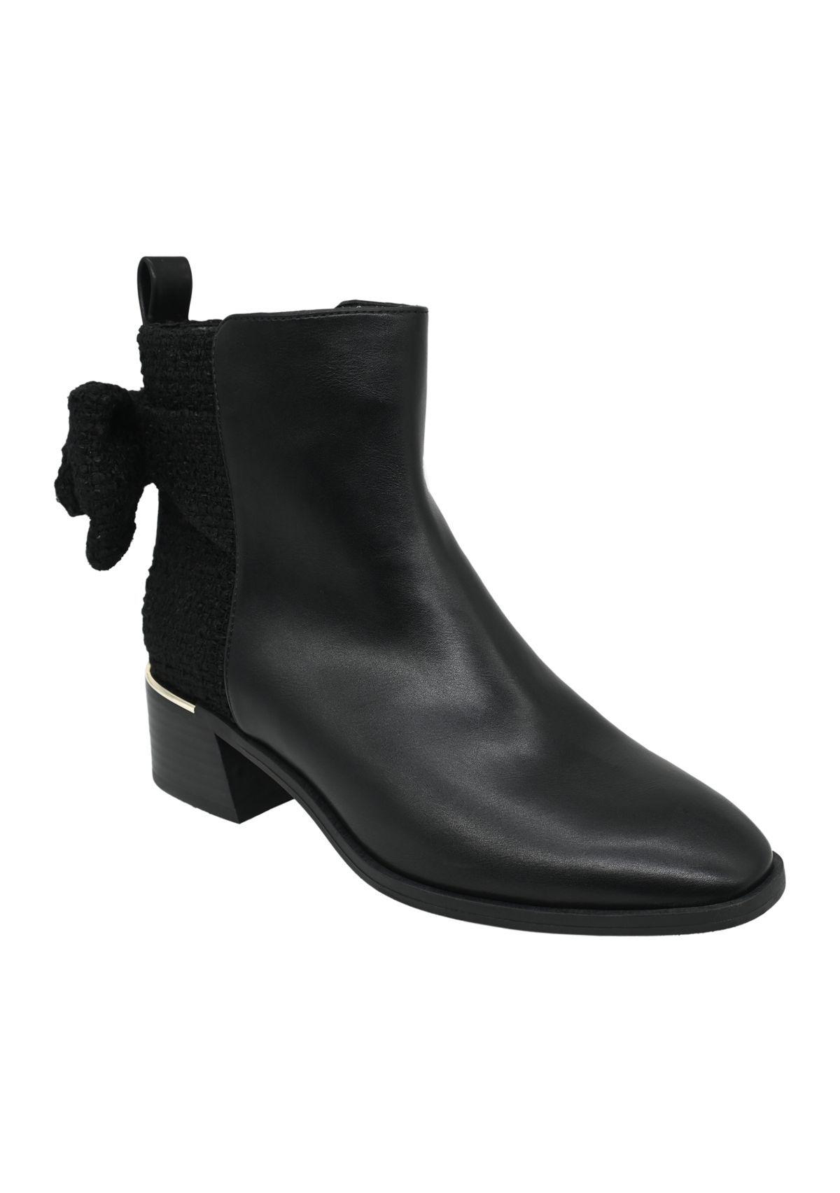 Cindy Bow Block Heel Booties