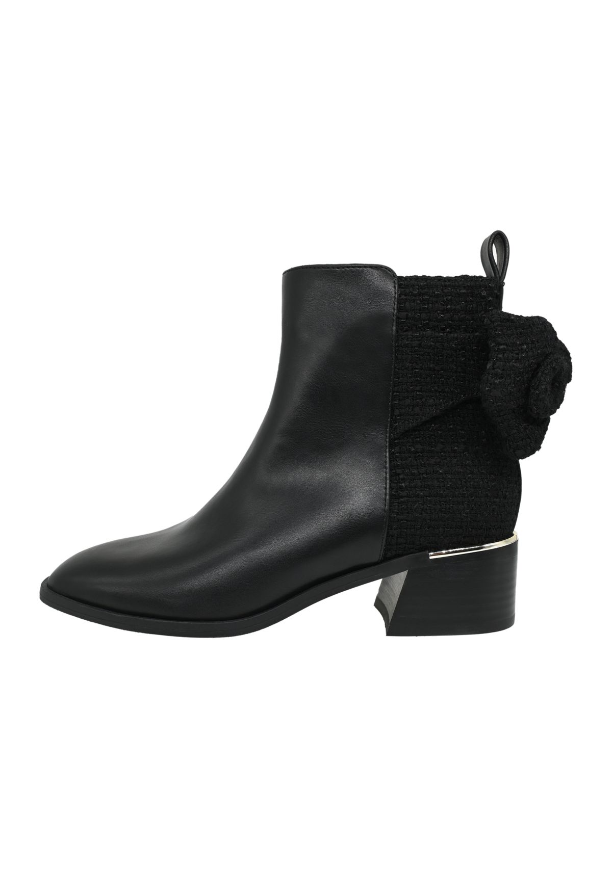 Cindy Bow Block Heel Booties