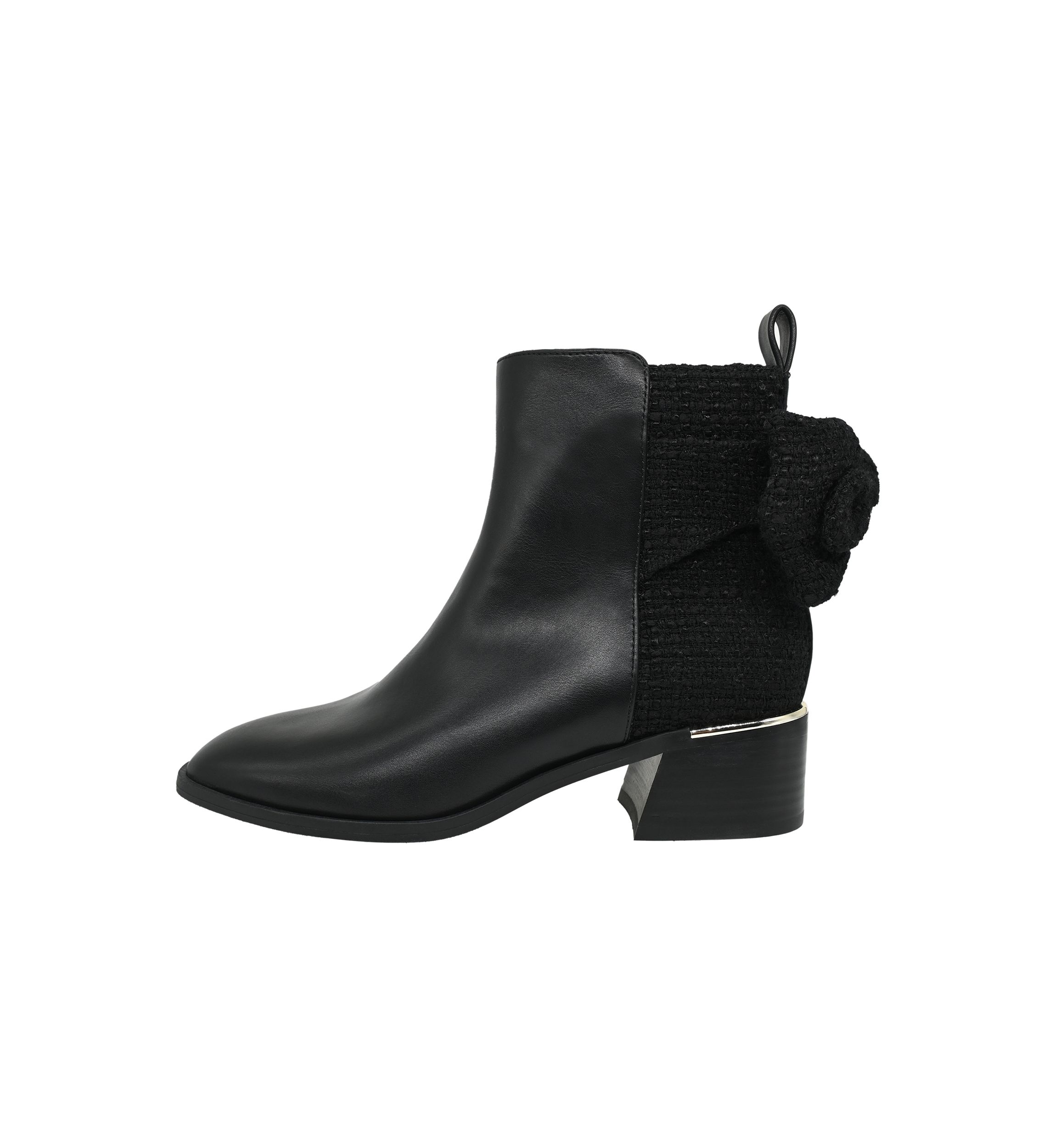 Cindy Bow Block Heel Booties