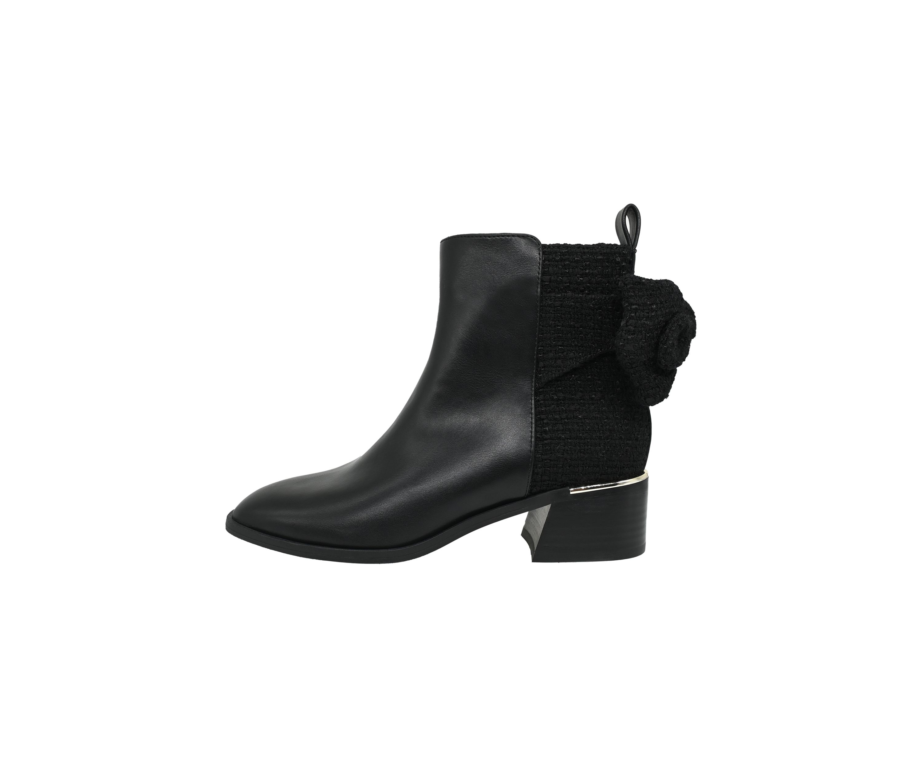 Cindy Bow Block Heel Booties