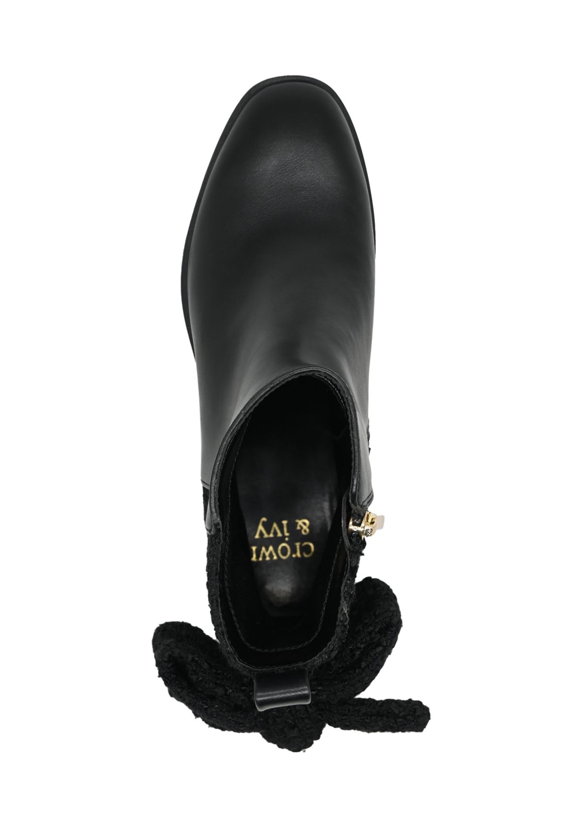 Cindy Bow Block Heel Booties