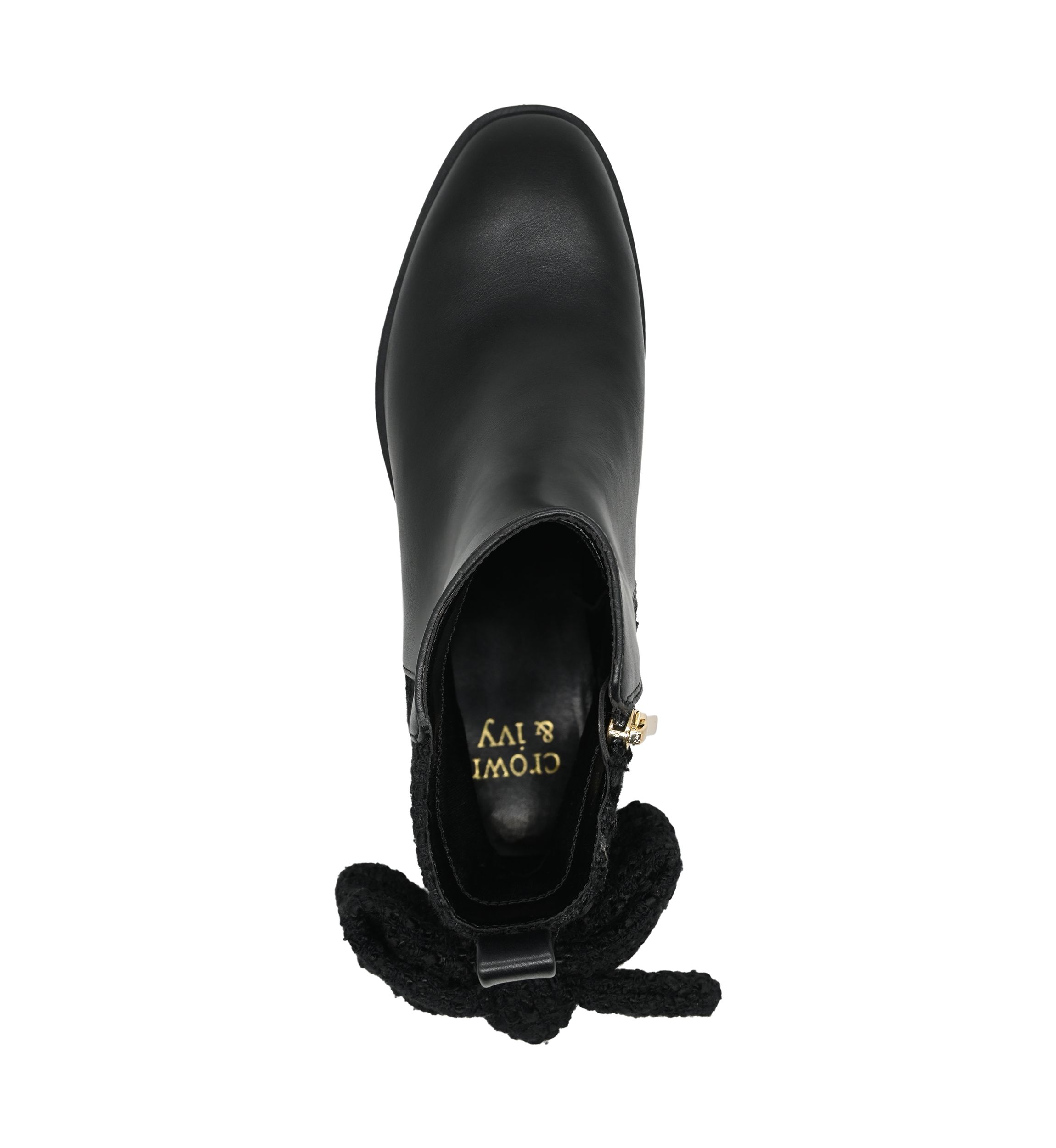 Cindy Bow Block Heel Booties