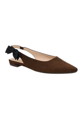 Crown & Ivy Women's Bonnie Slingback Flats, Brown, 7.5M