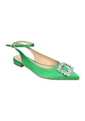 Crown & Ivy Women's Parker Slingback Flats, Green, 7M
