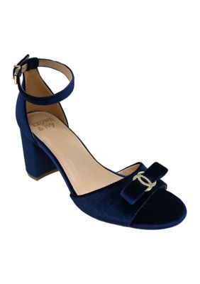 princess polly baby blue dress Crown & Ivy Women's Livv Heeled Sandals, Navy Blue, 8.5M