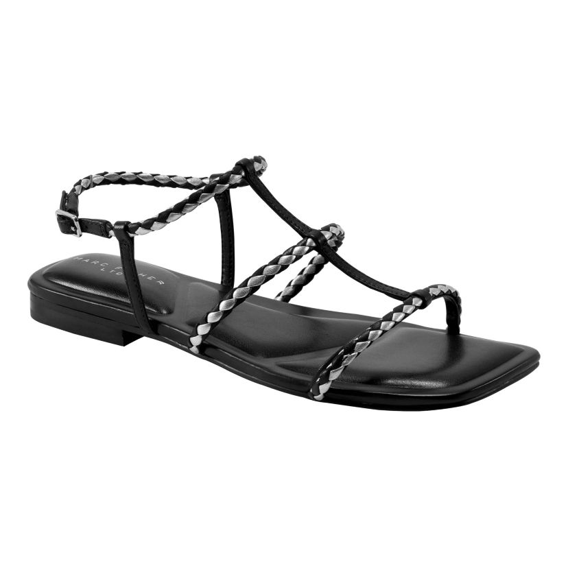 Maze Square Toe Flat strappy Sandals