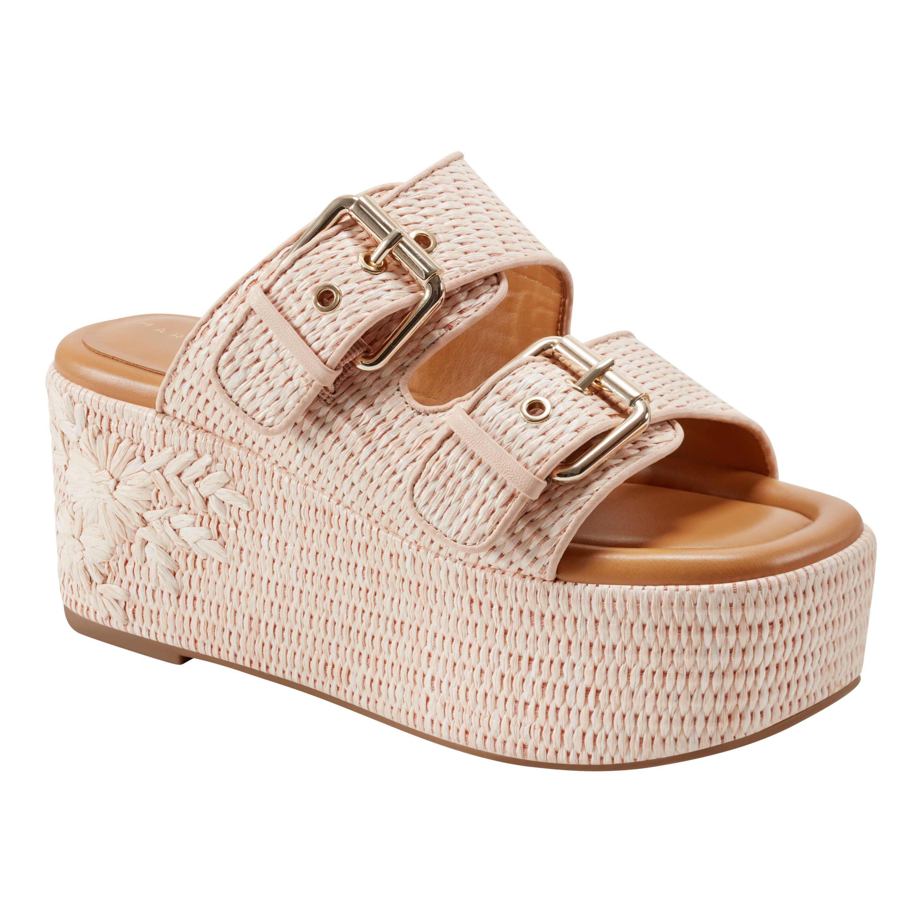 Poppy Slip-on Square Toe Wedge Sandals