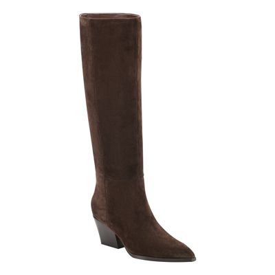 Marc Fisher LTD Women's Tarrie High Shaft Pointy Toe Dress Boots, Dark Brown, 8.5M