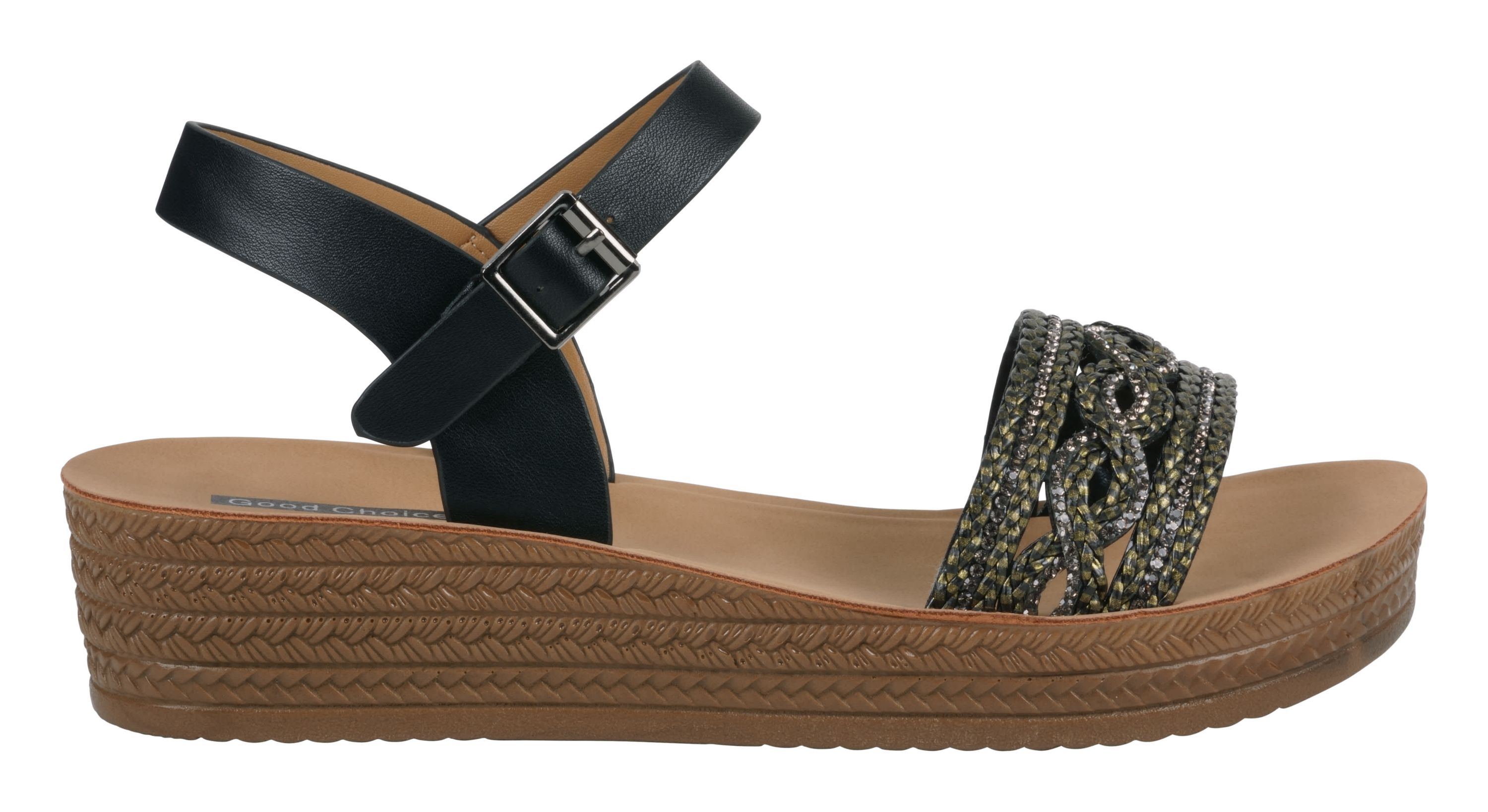 Womens Braided Platform Wedge Sandal