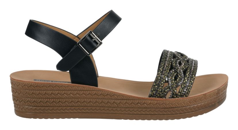 Womens Braided Platform Wedge Sandal