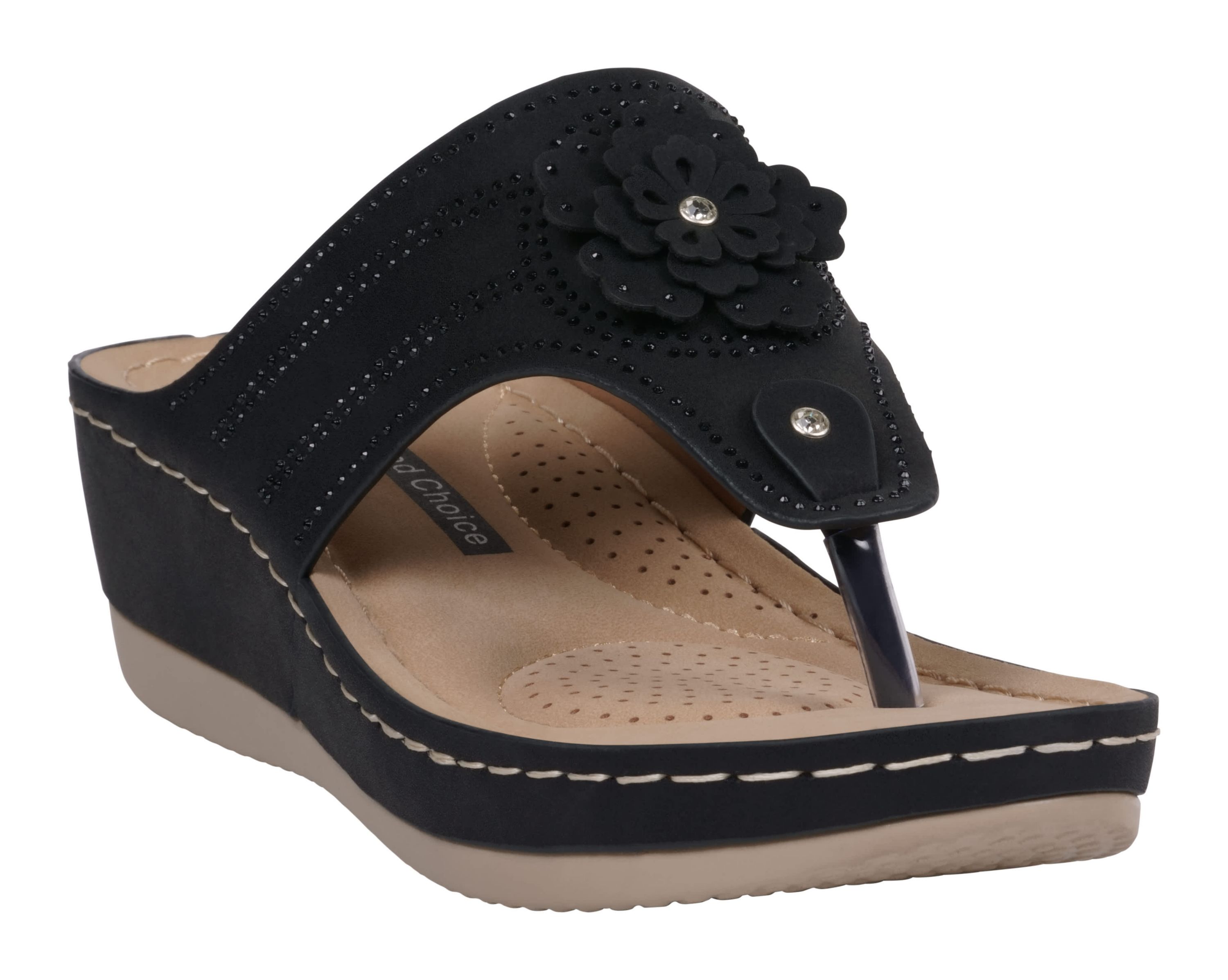 Womens Comfort Low Wedge Sandal