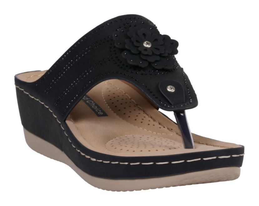 Womens Comfort Low Wedge Sandal