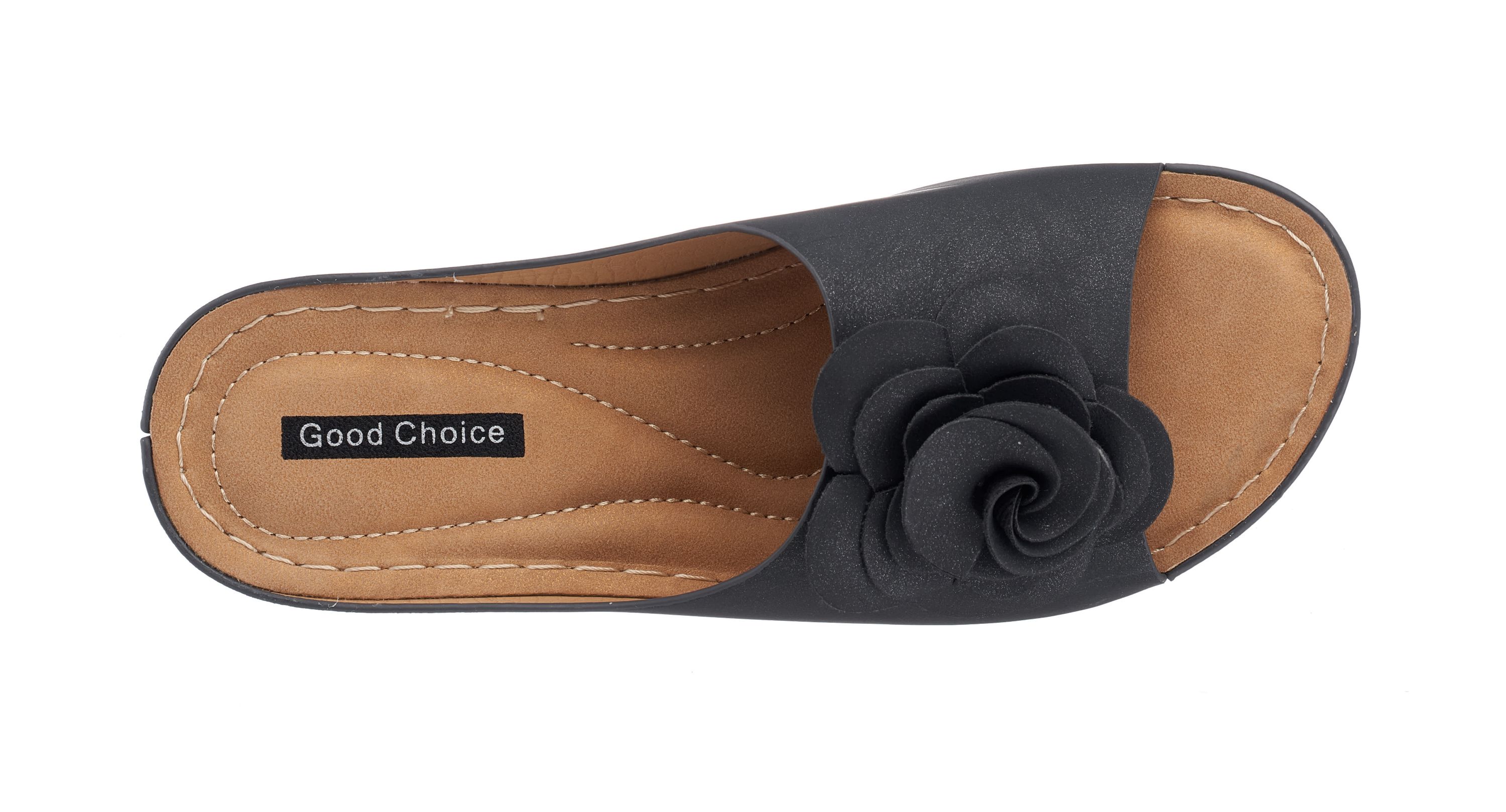Womens Floral Slip-On Wedge