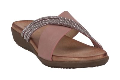 GC Shoes Women's Criss Cross Rhinestone Slide, 6.5M