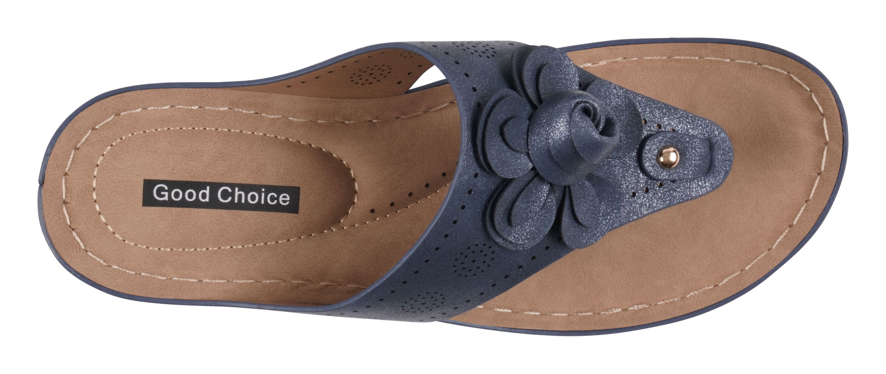 Womens Floral Slip-On Wedge