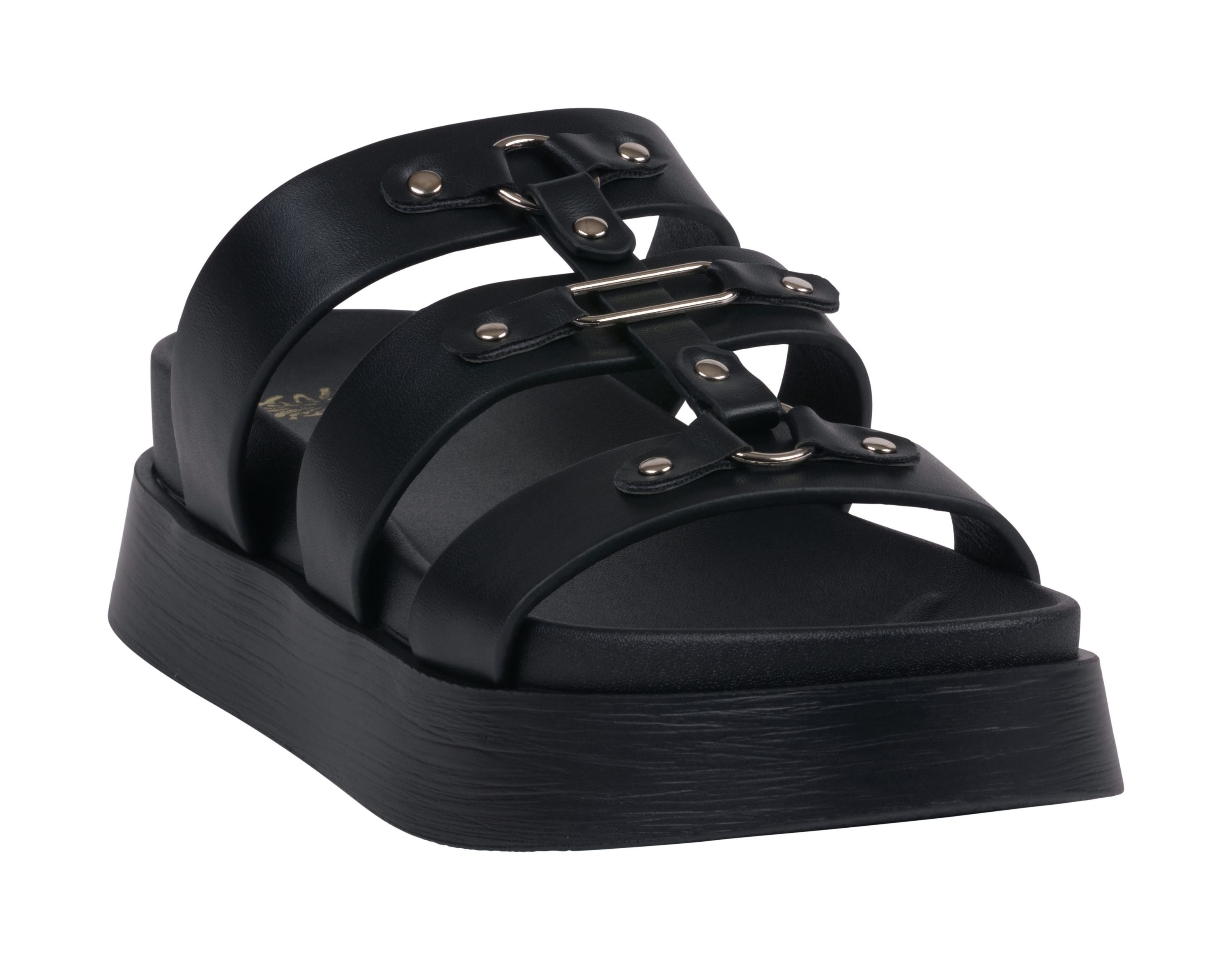 Womens Strappy Platform Slide Sandal