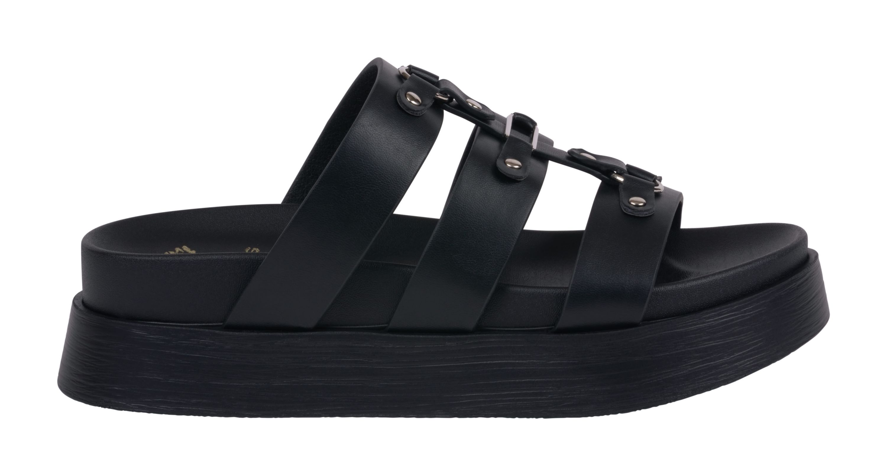 Womens Strappy Platform Slide Sandal